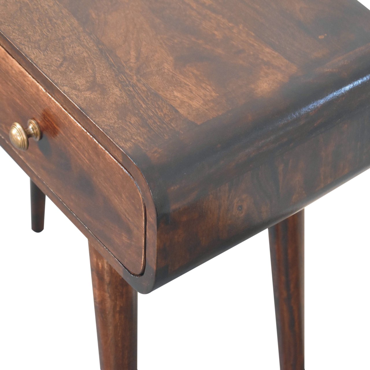Walnut Curved Hallway Table - 2 Drawers From Solid Wood