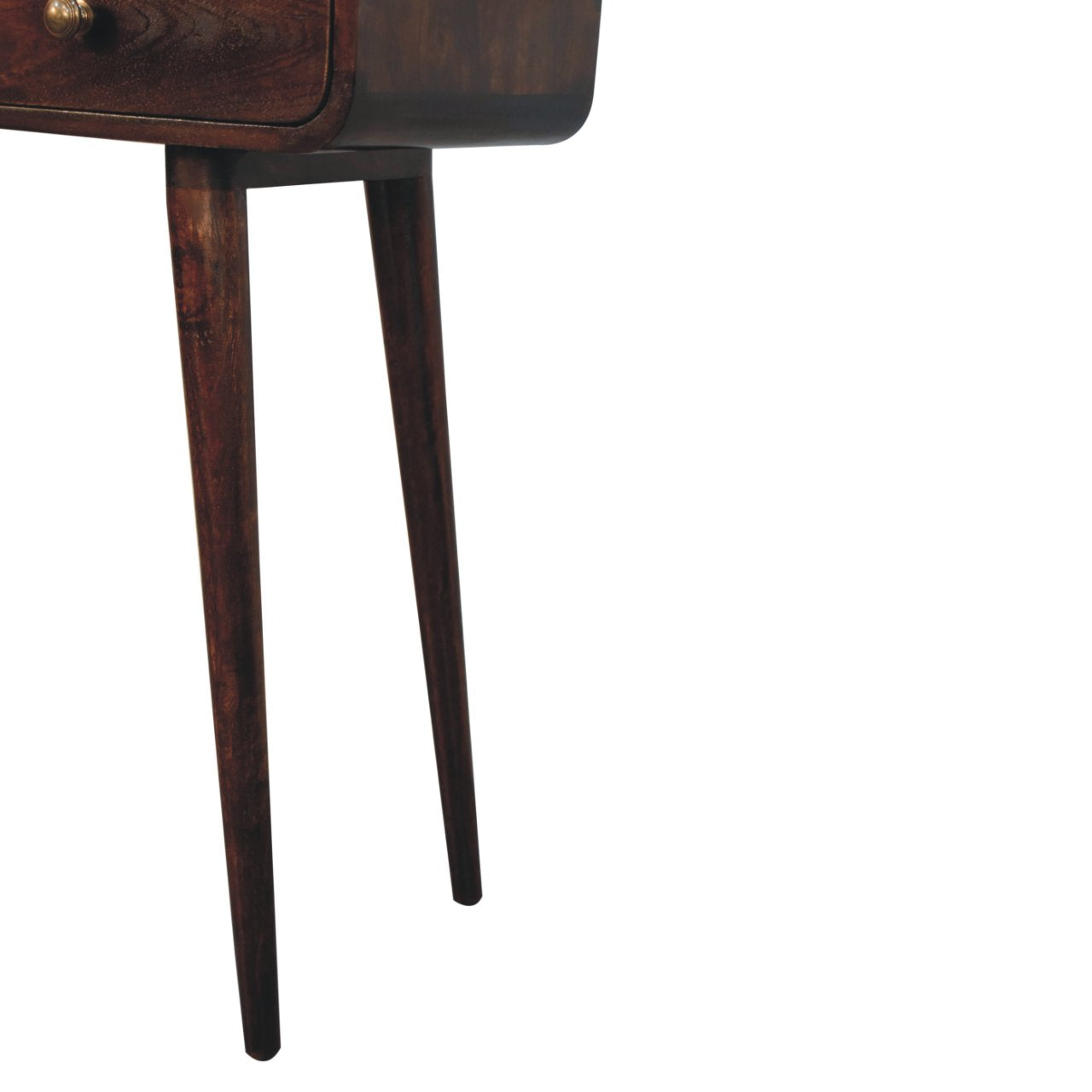 Walnut Curved Hallway Table - 2 Drawers From Solid Wood
