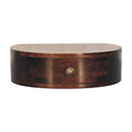 California Walnut Wall Mounted Rounded Bedside with 1 drawer