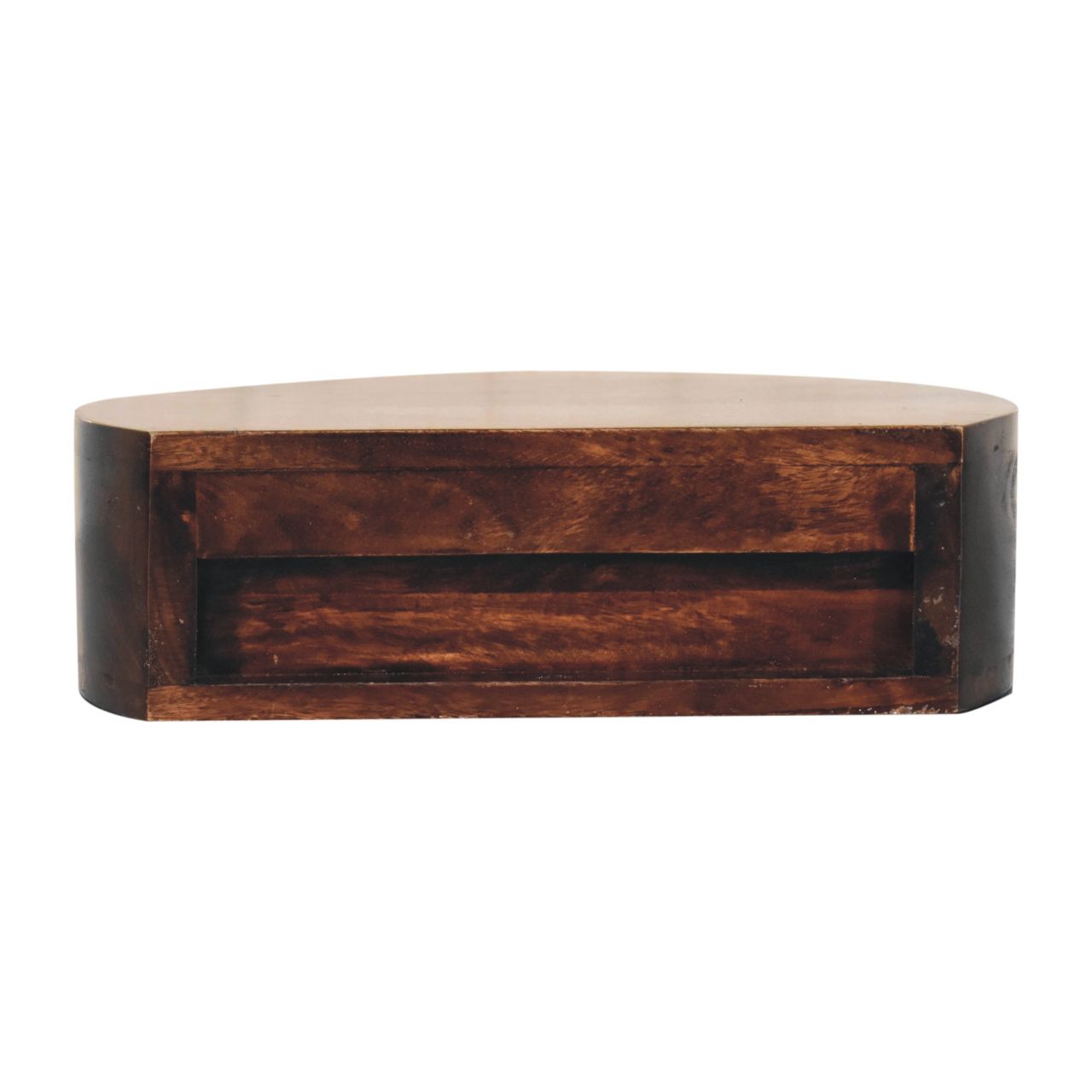 California Walnut Wall Mounted Rounded Bedside with 1 drawer