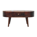 California Walnut Rounded Coffee Table