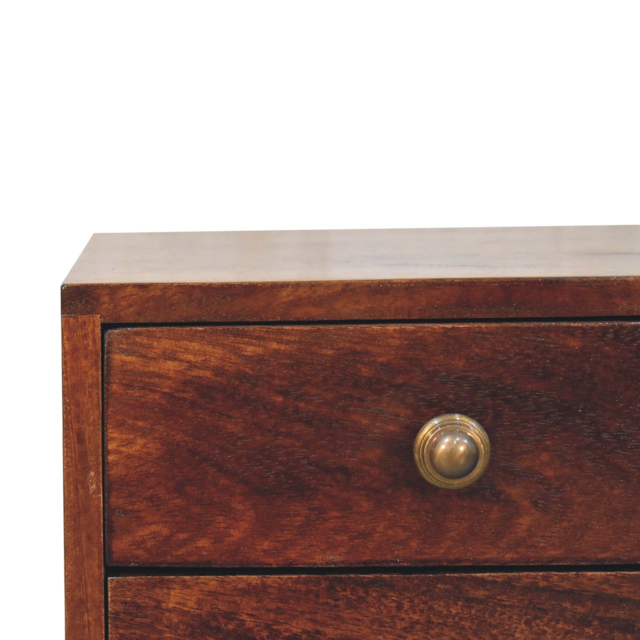 Mini 2 Drawer California Walnut Bedside - Solid Wood - 57cm