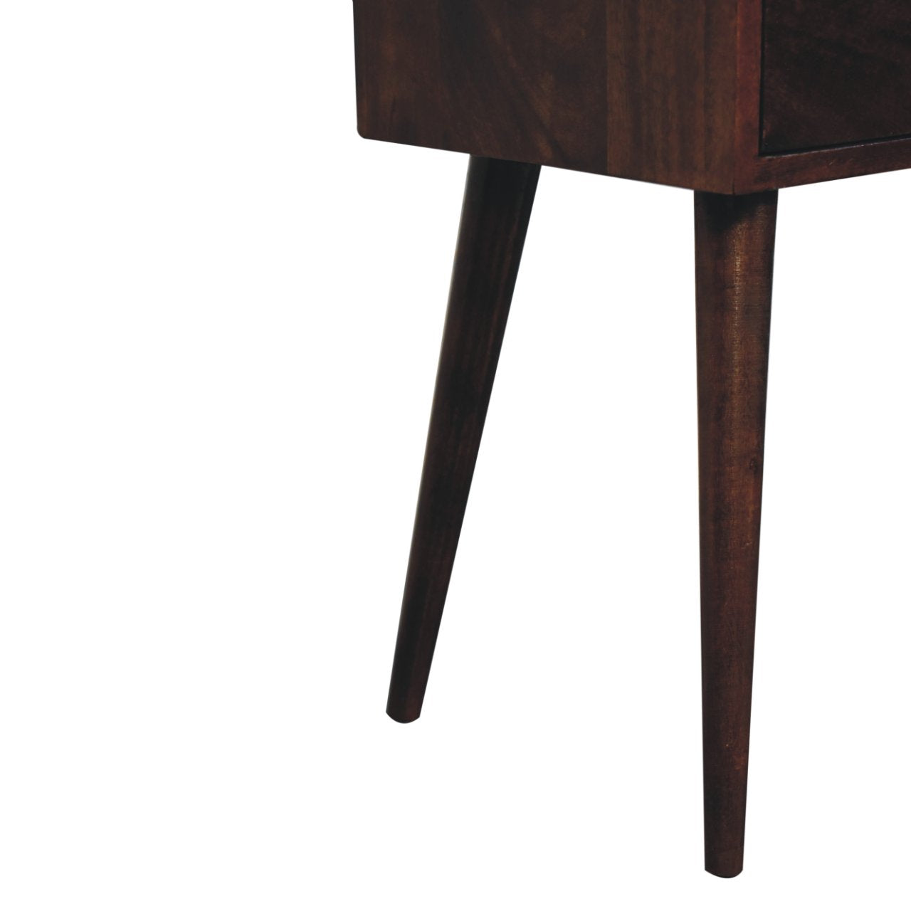 Mini 2 Drawer California Walnut Bedside - Solid Wood - 57cm
