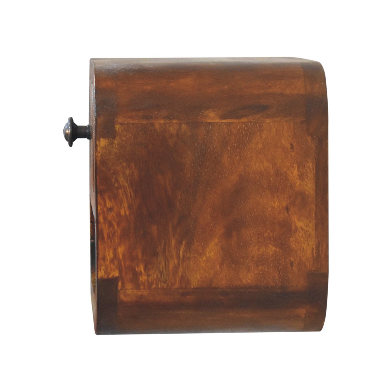 Extra Mini Curved Chestnut Bedside with Open Slot and drawer