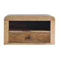 Chunky Oak-ish Floating Bedside - 1 Drawer and Shelf