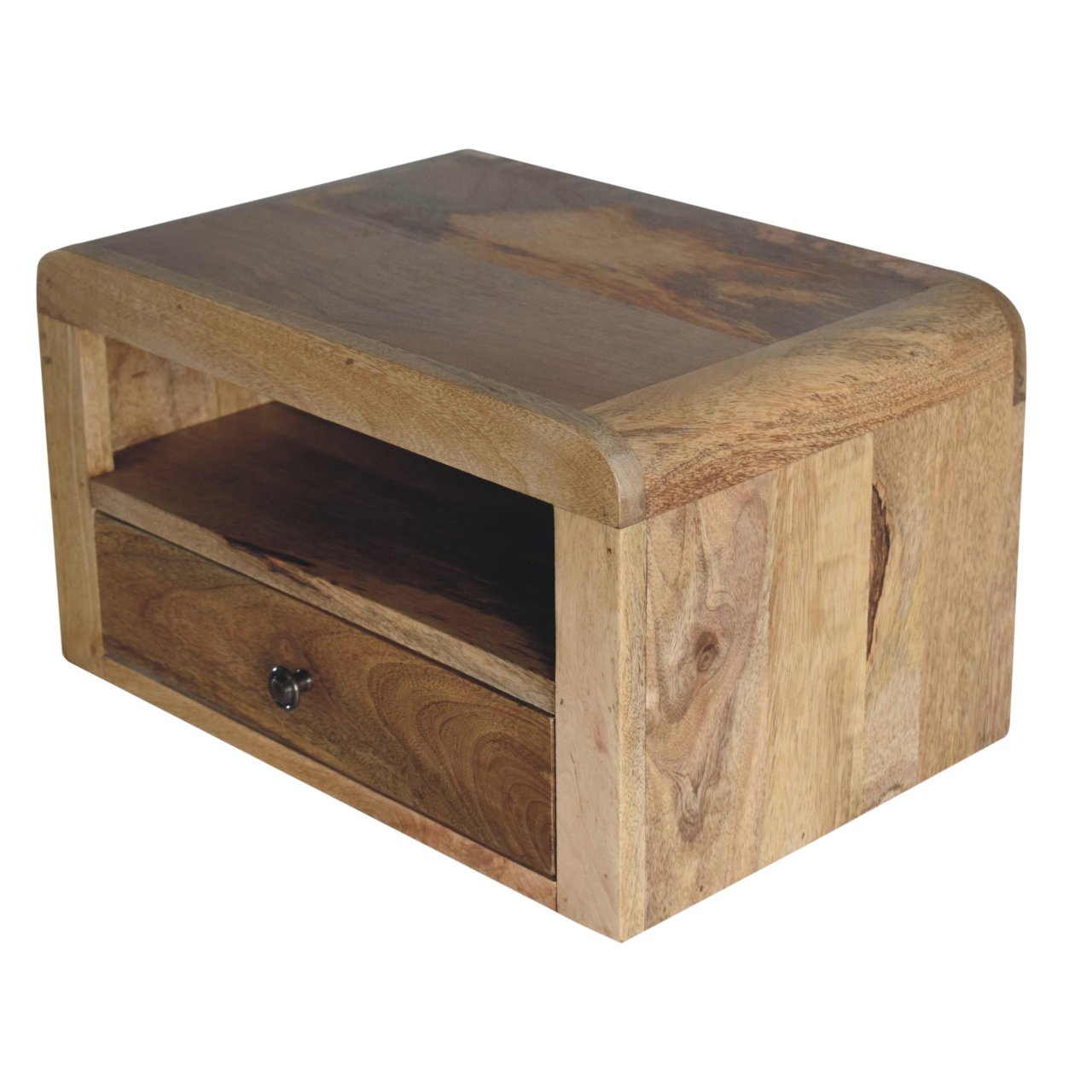 Chunky Oak-ish Floating Bedside - 1 Drawer and Shelf