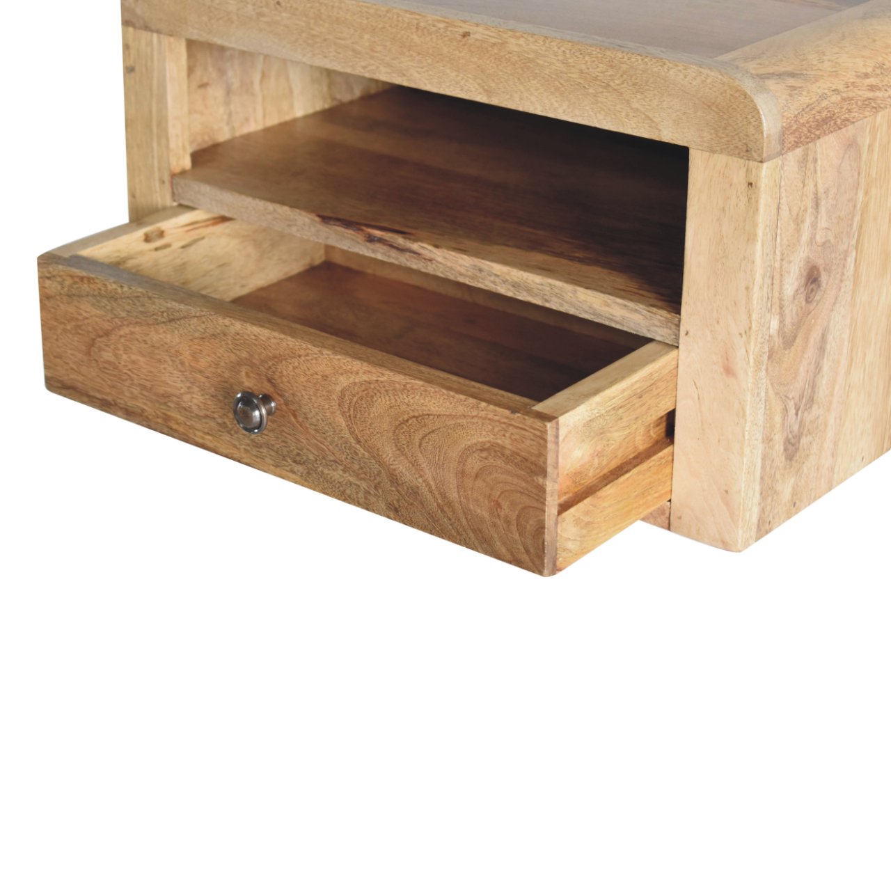 Chunky Oak-ish Floating Bedside - 1 Drawer and Shelf