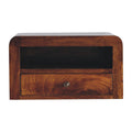 Chunky Chestnut 1 Drawer Wall Mounted Nightstand - 1 Drawer and Shelf