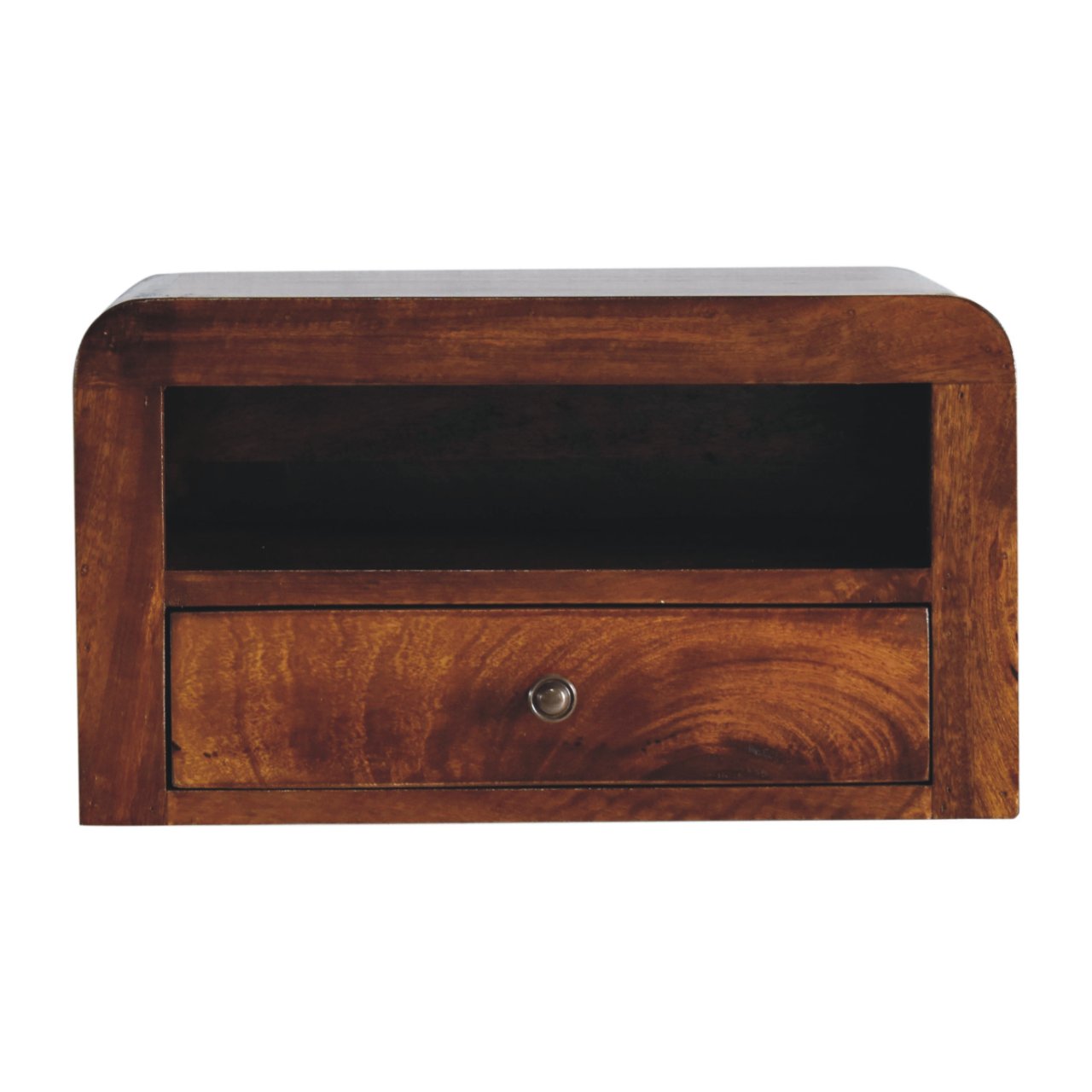 Chunky Chestnut 1 Drawer Wall Mounted Nightstand - 1 Drawer and Shelf
