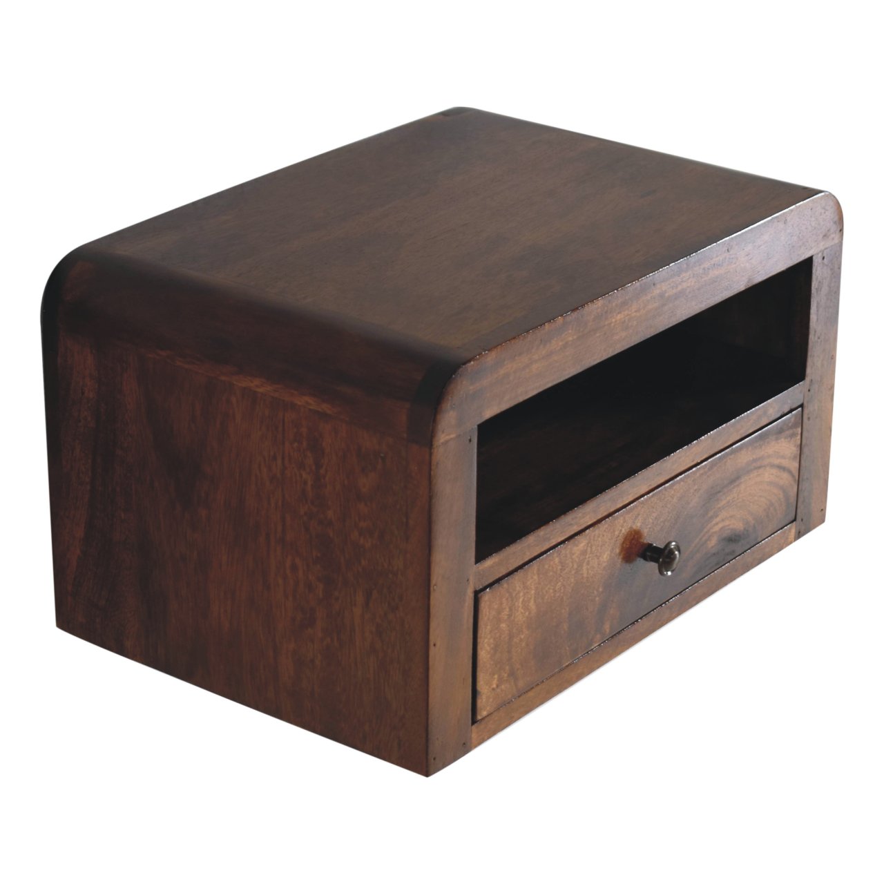 Chunky Chestnut 1 Drawer Wall Mounted Nightstand - 1 Drawer and Shelf