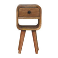 Extra Mini Oak-ish Curve Lower Bedside - 1 Drawer & Shelf