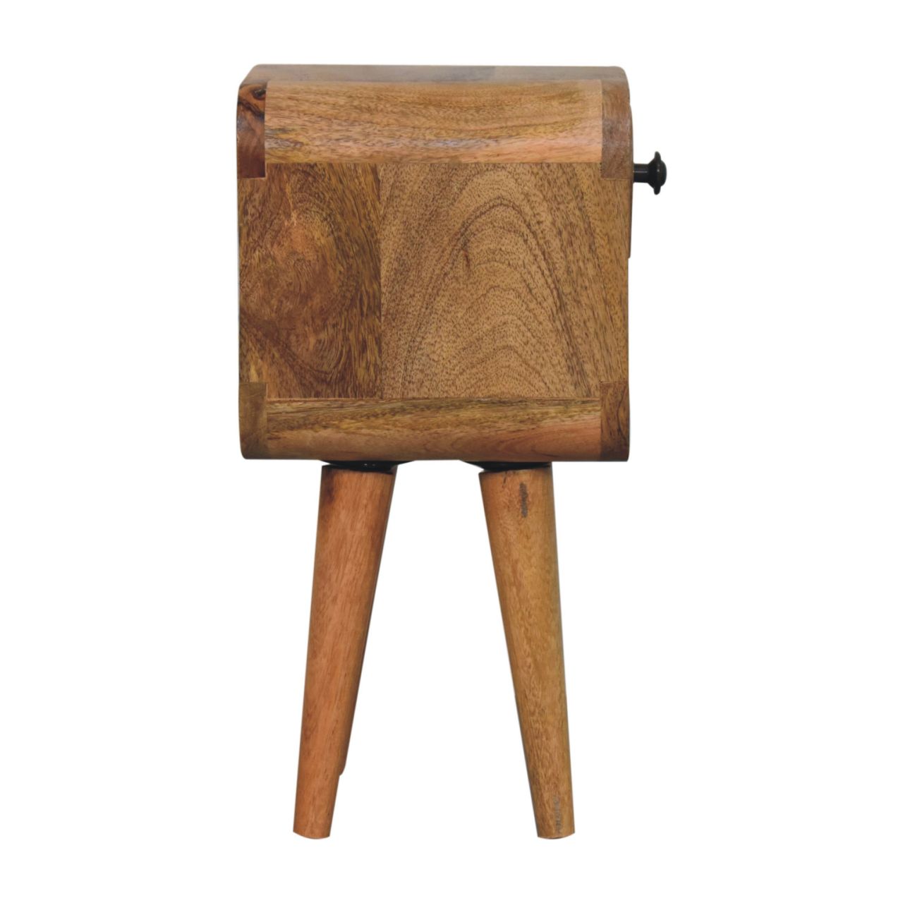 Extra Mini Oak-ish Curve Lower Bedside - 1 Drawer & Shelf