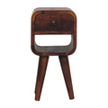 Extra Mini Chestnut Curve Lower Bedside - With Drawer And Shelf