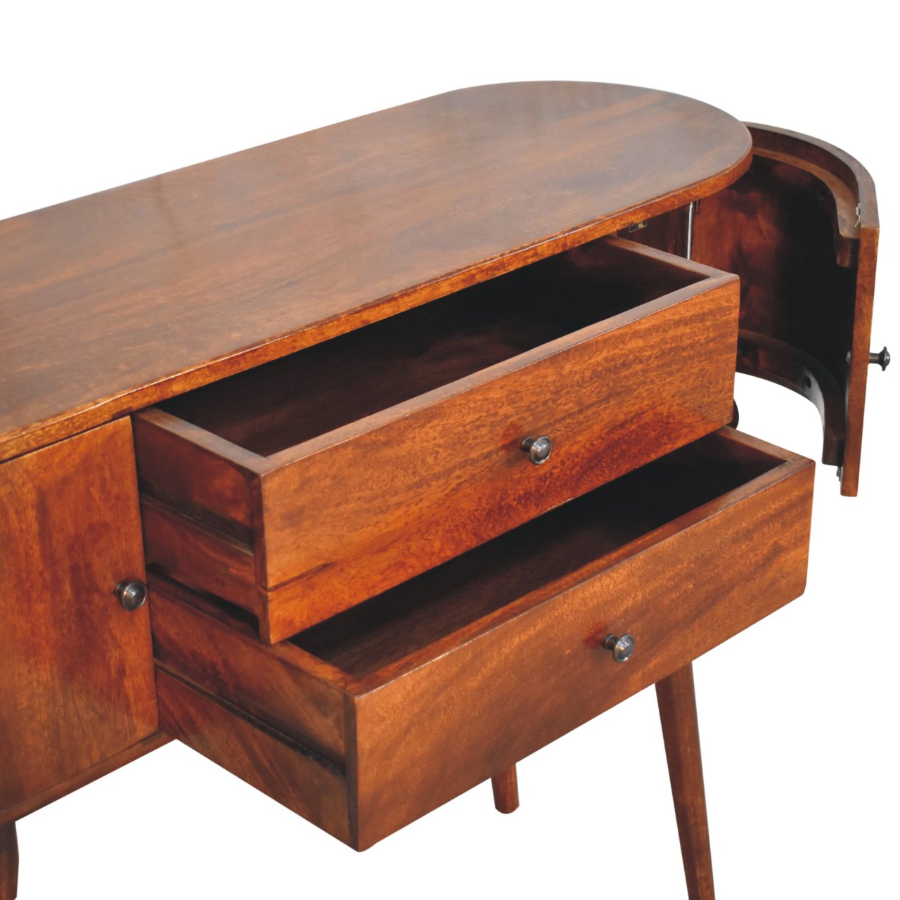 Grove Chestnut Console Table - 2 drawers and 2 side cabinets