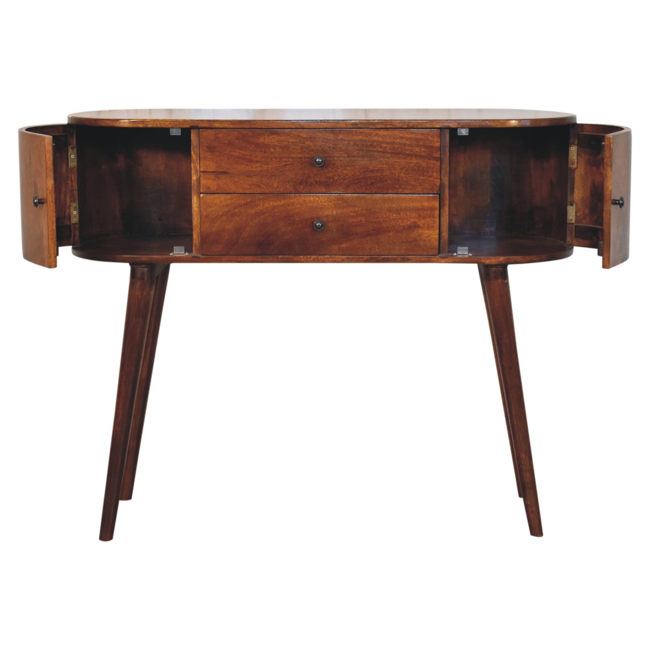 Grove Chestnut Console Table - 2 drawers and 2 side cabinets