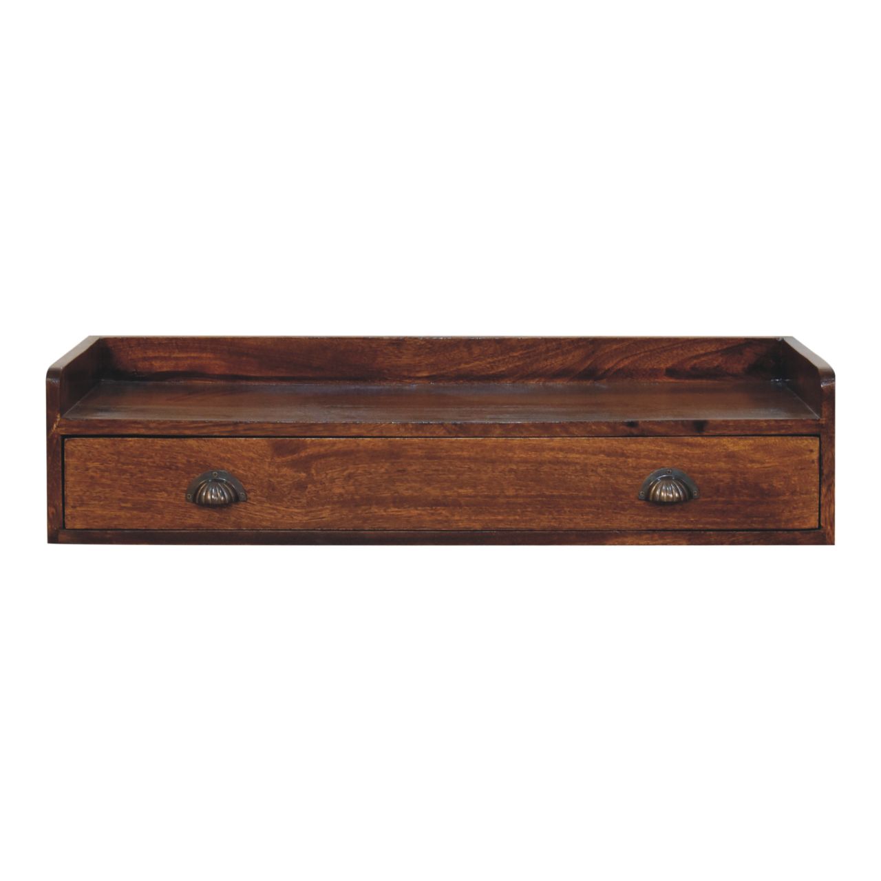 Belmont Wall-Mounted Console with Drawer - Shell Handle - Classic Solid Wood Console