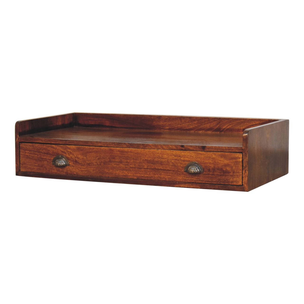 Belmont Wall-Mounted Console with Drawer - Shell Handle - Classic Solid Wood Console