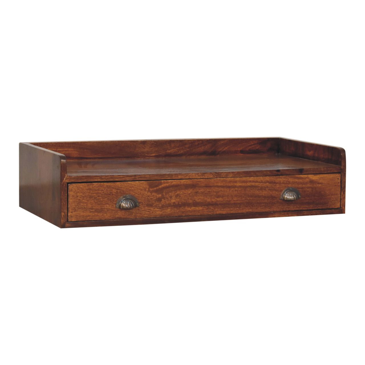 Belmont Wall-Mounted Console with Drawer - Shell Handle - Classic Solid Wood Console