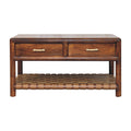 Regency Woven Coffee Table with 4 Drawers - Solid Wood And Real Leather