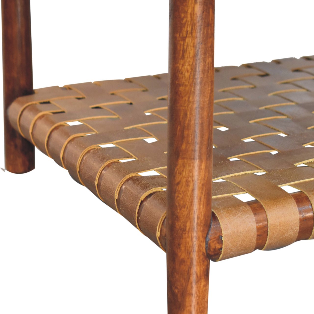Regency Woven Coffee Table with 4 Drawers - Solid Wood And Real Leather