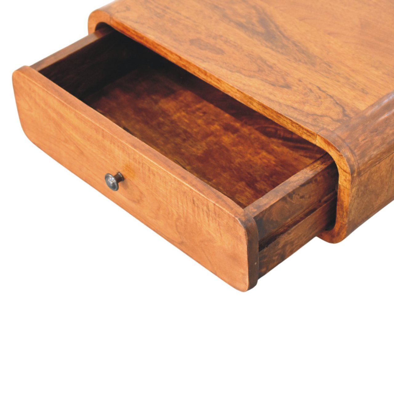 Avora Wall-Mounted Chestnut 1 Drawer Nightstand - Solid Mango Wood Floating Bedside Table