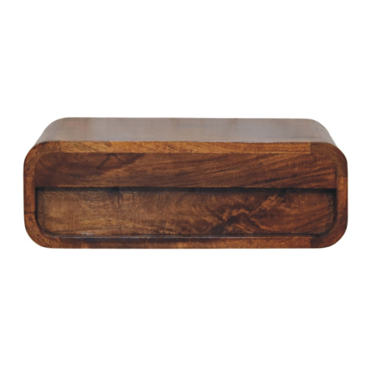 Avora Wall-Mounted Chestnut 1 Drawer Nightstand - Solid Mango Wood Floating Bedside Table
