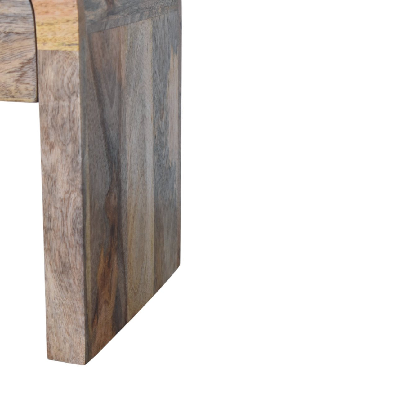 Mini Darcy Oak-ish Nightstand with Curved Edges - Handcrafted Solid Mango Wood Bedside Table