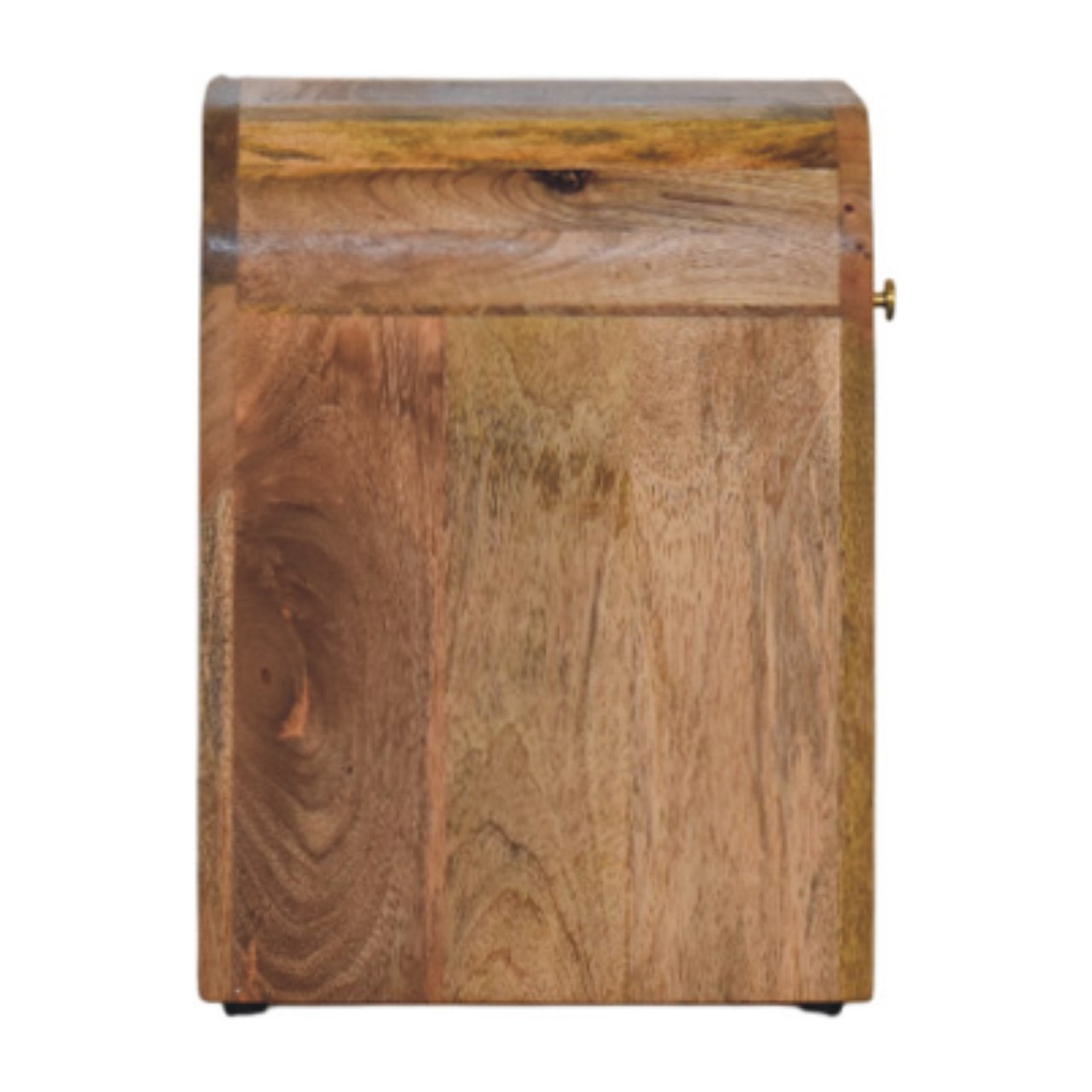 Mini Darcy Oak-ish Nightstand with Curved Edges - Handcrafted Solid Mango Wood Bedside Table