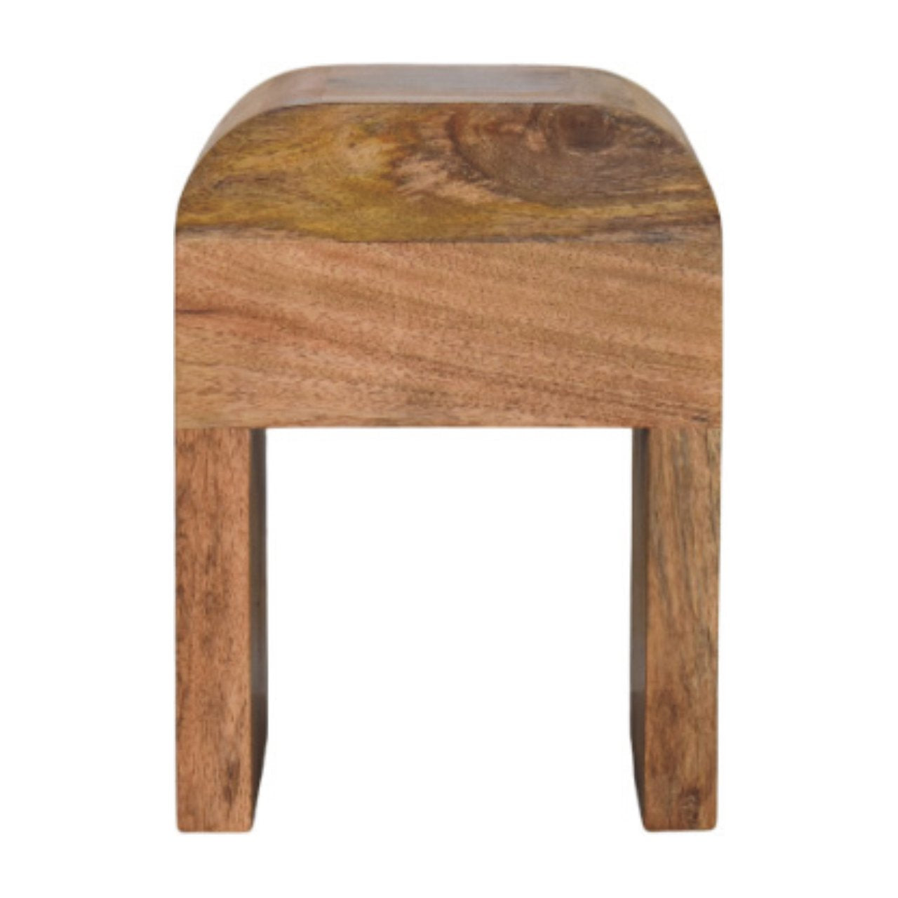 Mini Darcy Oak-ish Nightstand with Curved Edges - Handcrafted Solid Mango Wood Bedside Table