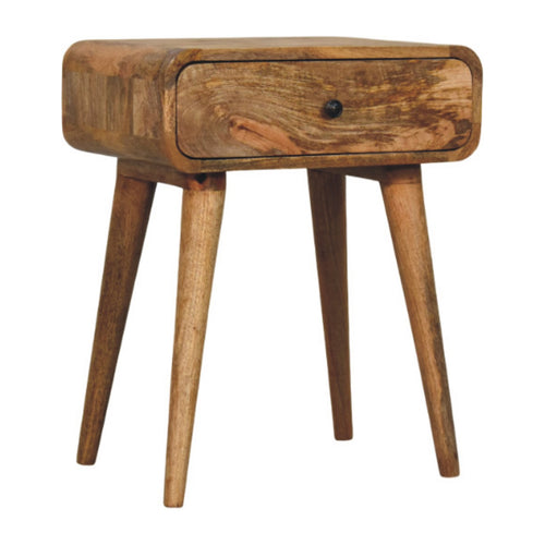 Avora Oak-ish Nightstand with 1 drawer - Handcrafted Mid-Century Nightstand