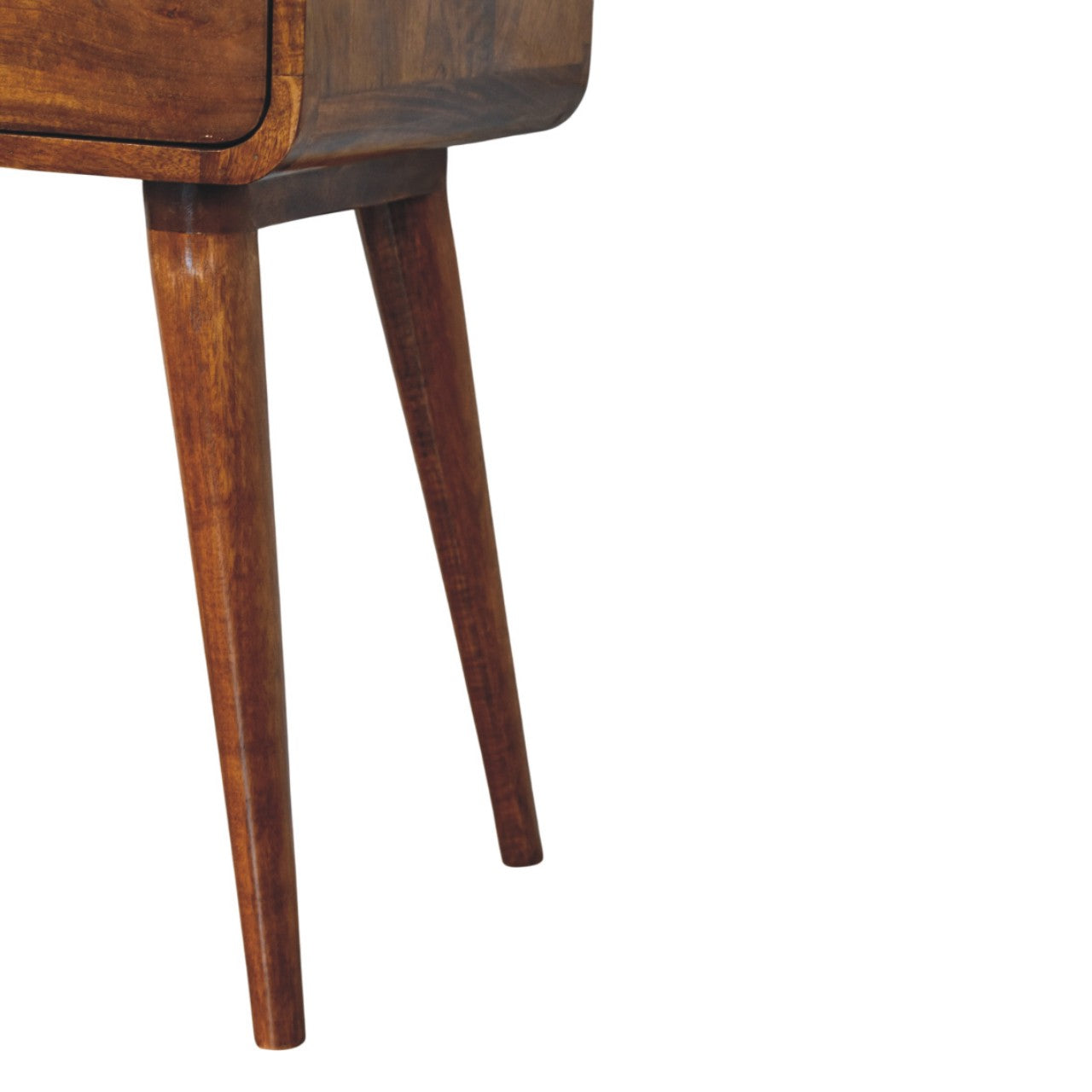 Avora Chestnut Nightstand with 1 drawer - Handcrafted Mid-Century Nightstand