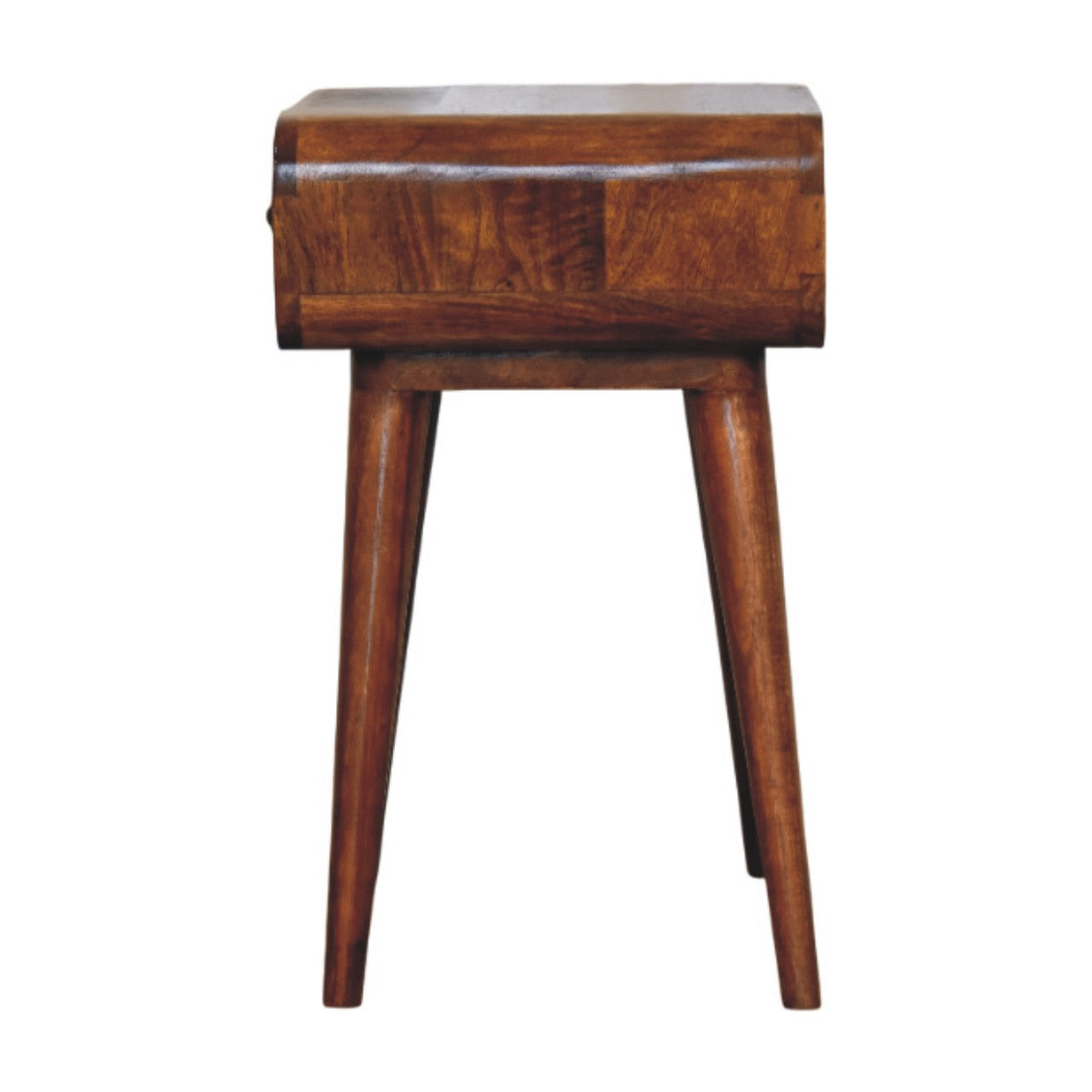 Avora Chestnut Nightstand with 1 drawer - Handcrafted Mid-Century Nightstand