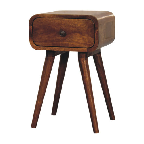 Avora Mini Chestnut Nightstand with 1 drawer - Handcrafted Mid-Century Nightstand