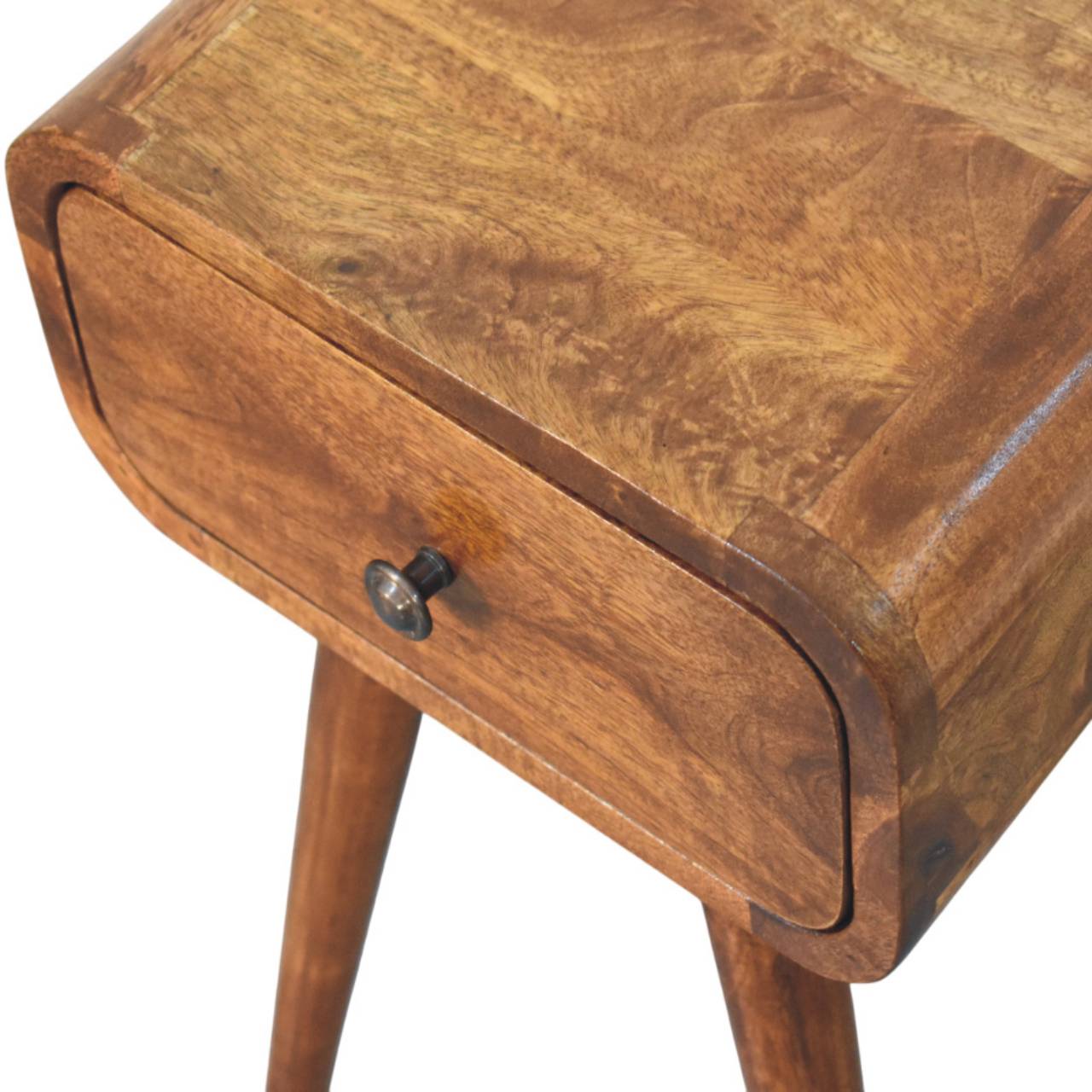 Avora Mini Chestnut Nightstand with 1 drawer - Handcrafted Mid-Century Nightstand