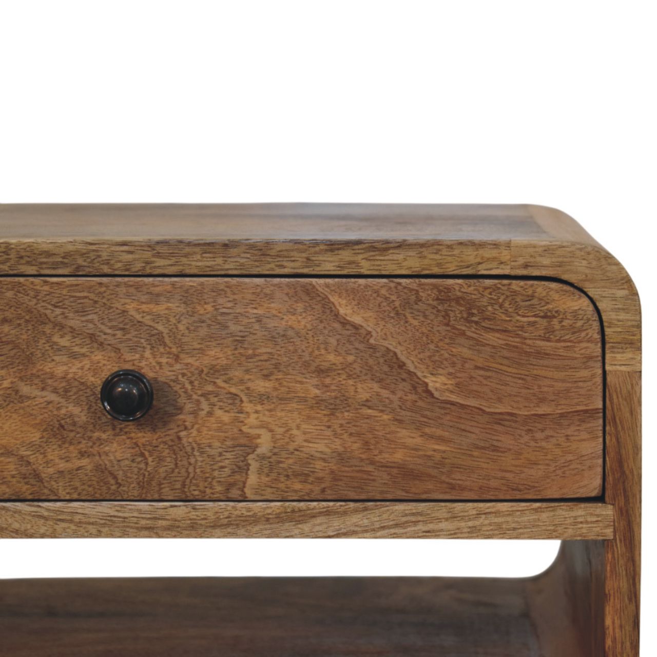 Avora Oak-ish Nightstand with Drawer and open slot - Handcrafted Nightstand with Drawer & Shelf