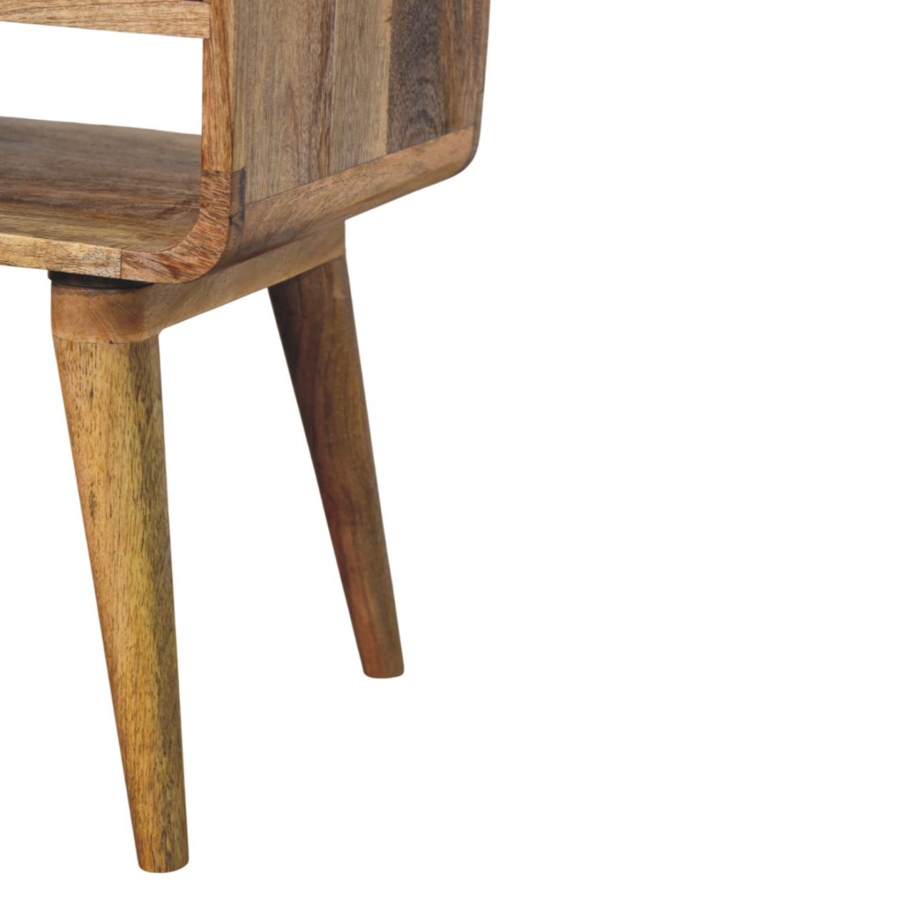 Avora Oak-ish Nightstand with Drawer and open slot - Handcrafted Nightstand with Drawer & Shelf