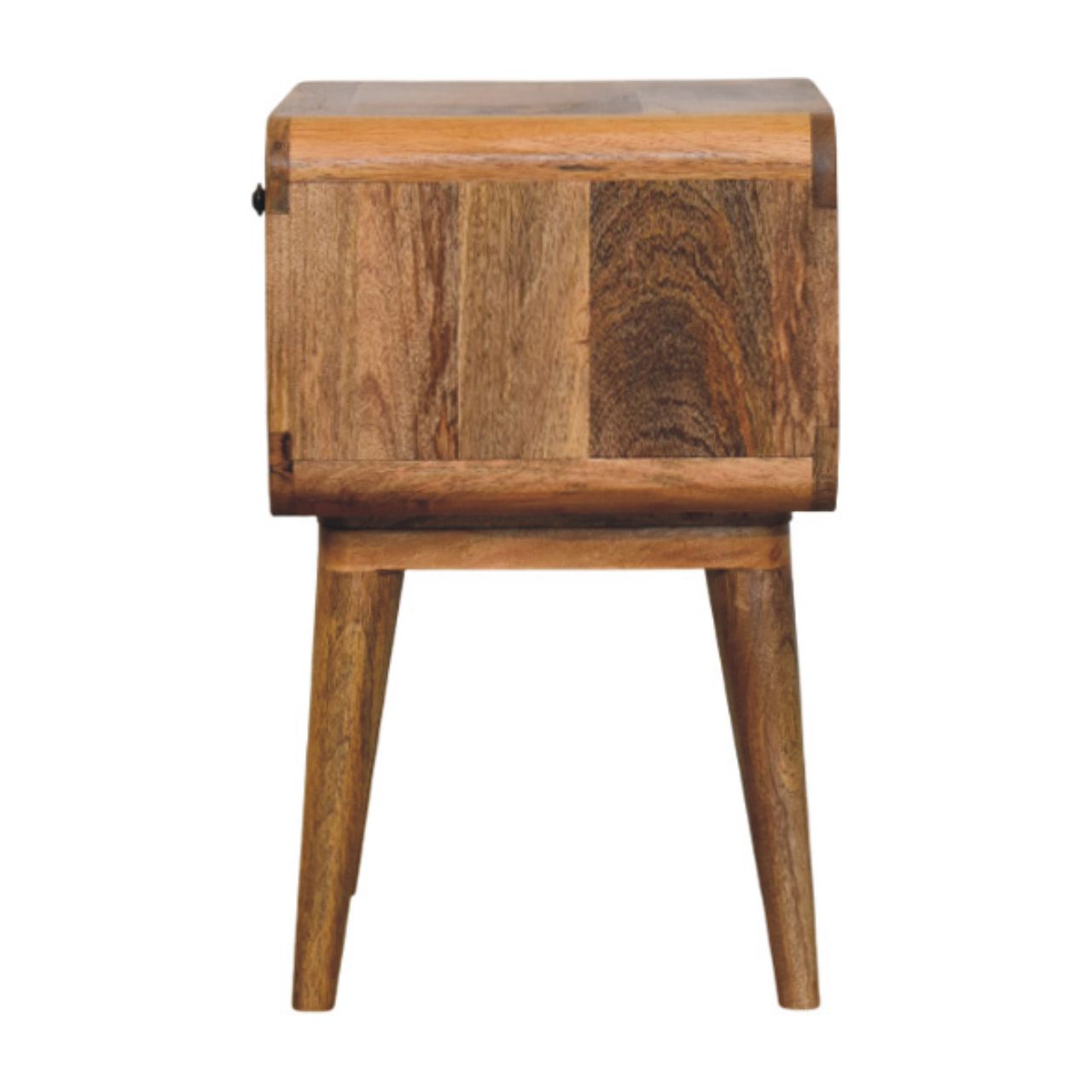 Avora Oak-ish Nightstand with Drawer and open slot - Handcrafted Nightstand with Drawer & Shelf