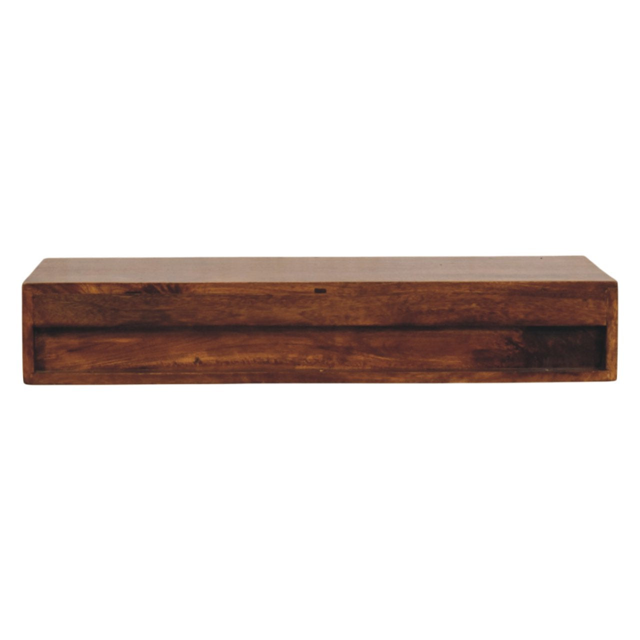 Lunar 2 Drawer Chestnut Wall Mounted Console – Solid Mango Wood Floating Table (88cm)