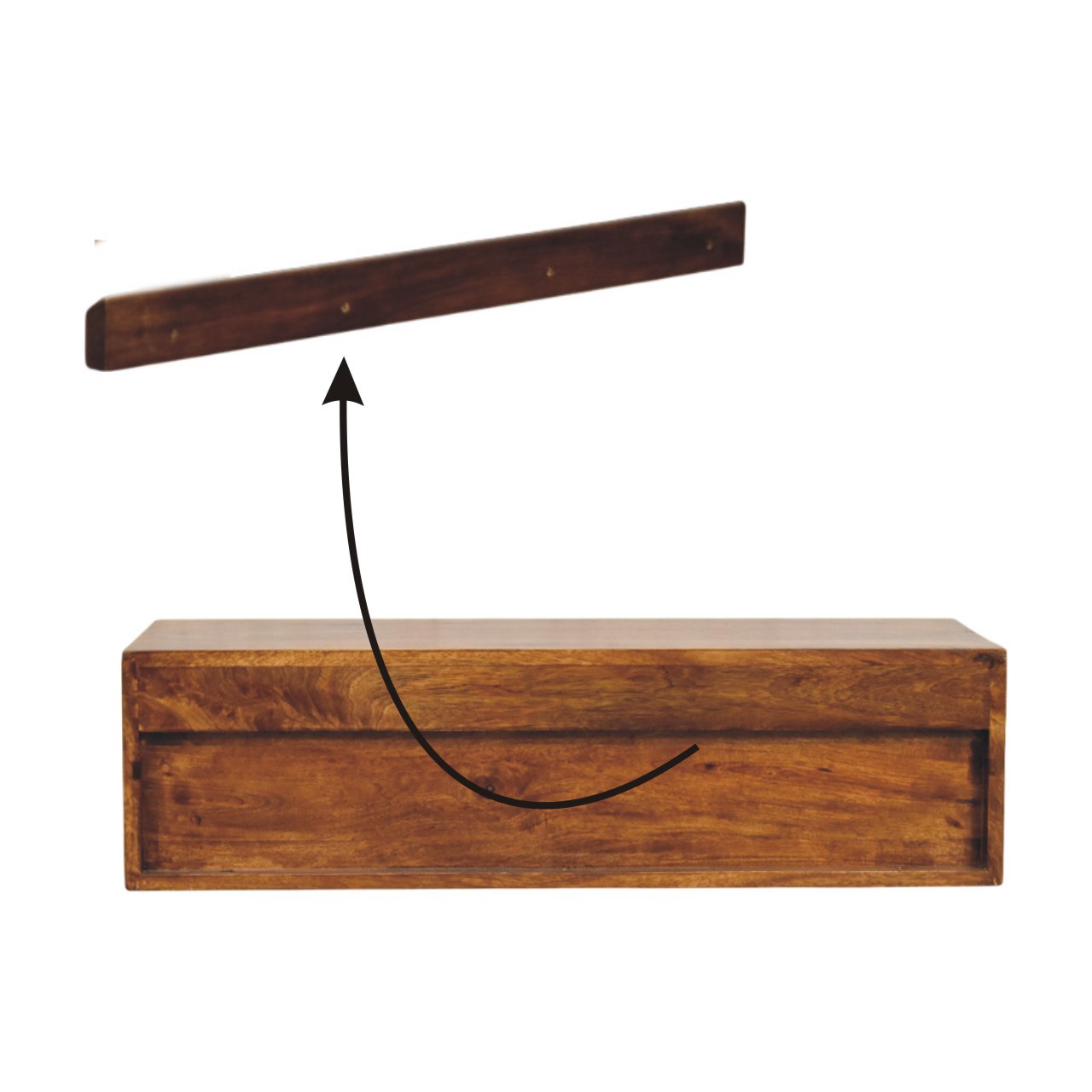 Lunar 2 Drawer Chestnut Wall Mounted Media Unit - Floating TV Stand with Drawers