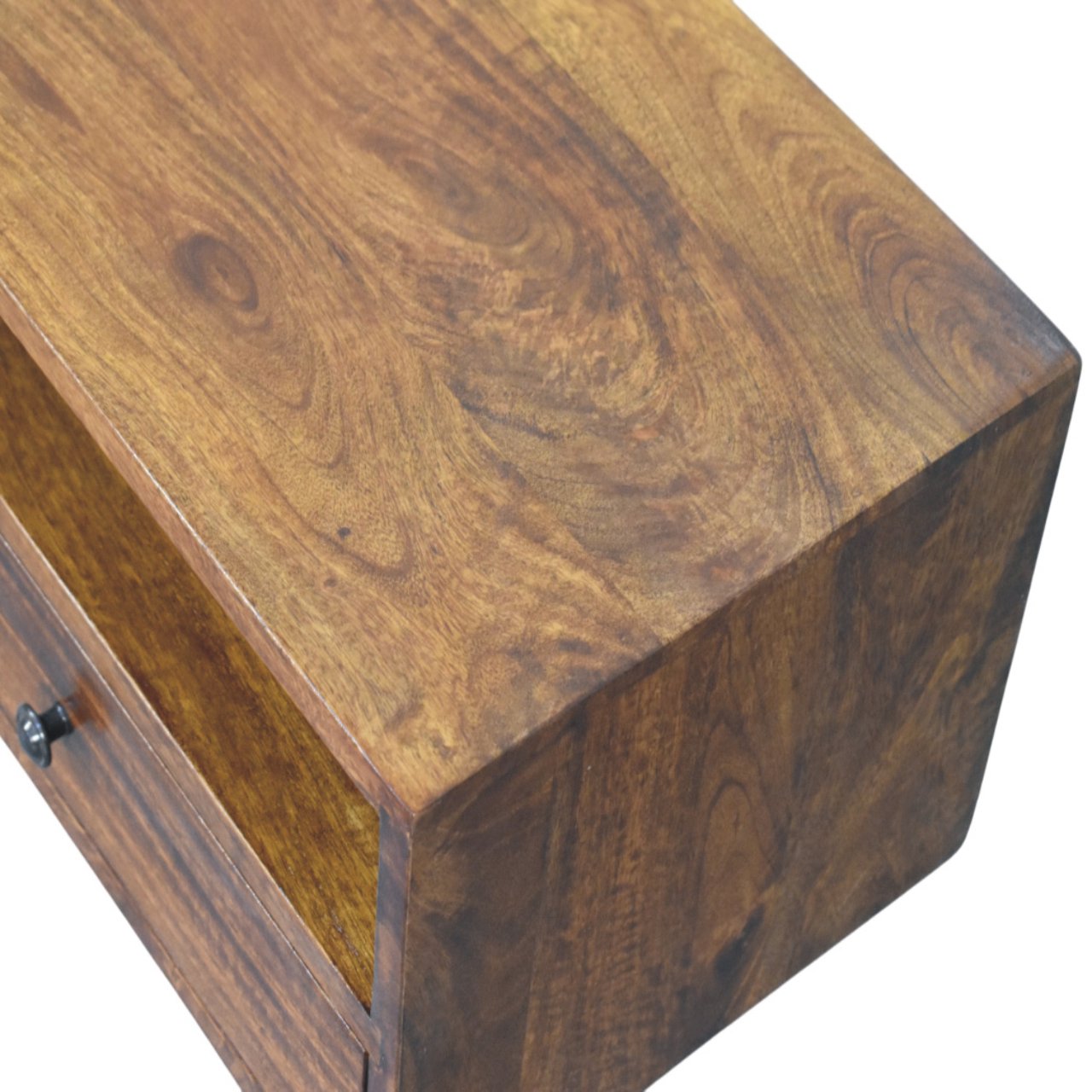 Lunar 2 Drawer Chestnut Wall Mounted Media Unit - Floating TV Stand with Drawers