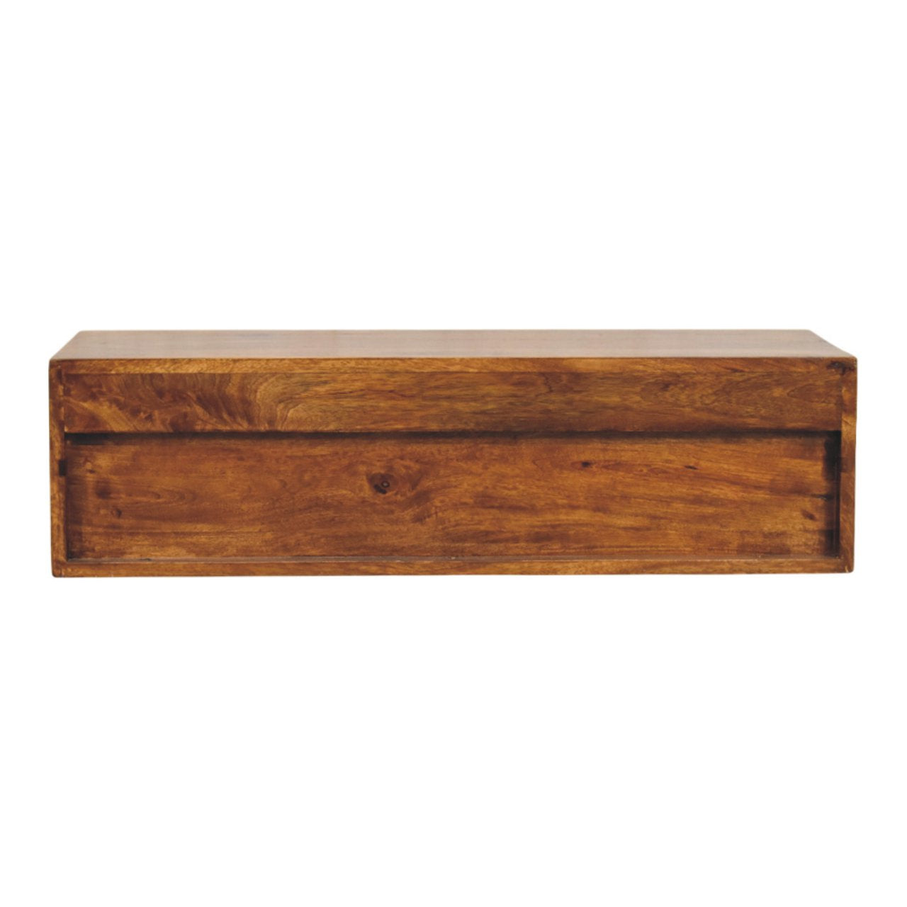 Lunar 2 Drawer Chestnut Wall Mounted Media Unit - Floating TV Stand with Drawers