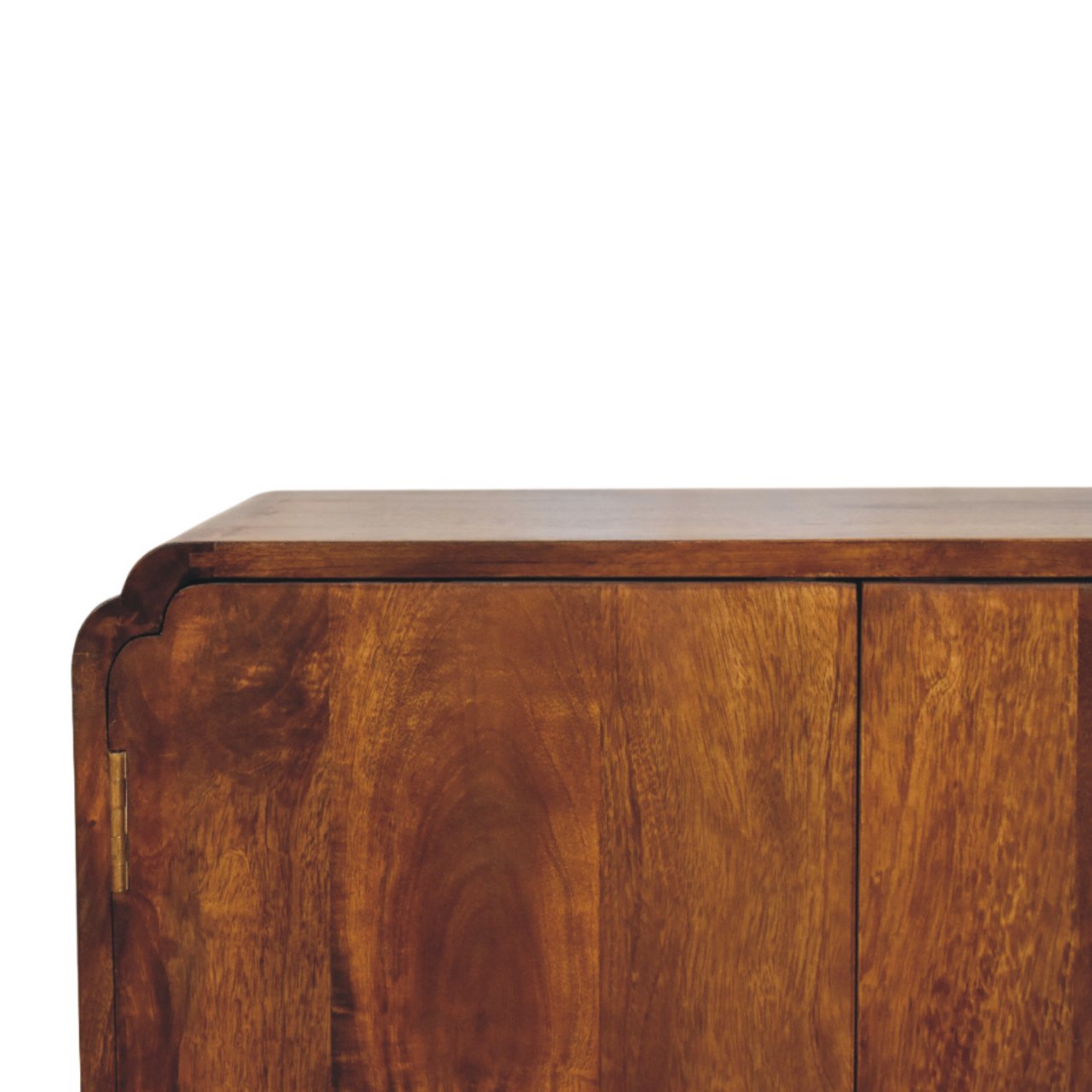 Newton Chestnut Cabinet - Handcrafted Storage with Brass Knobs