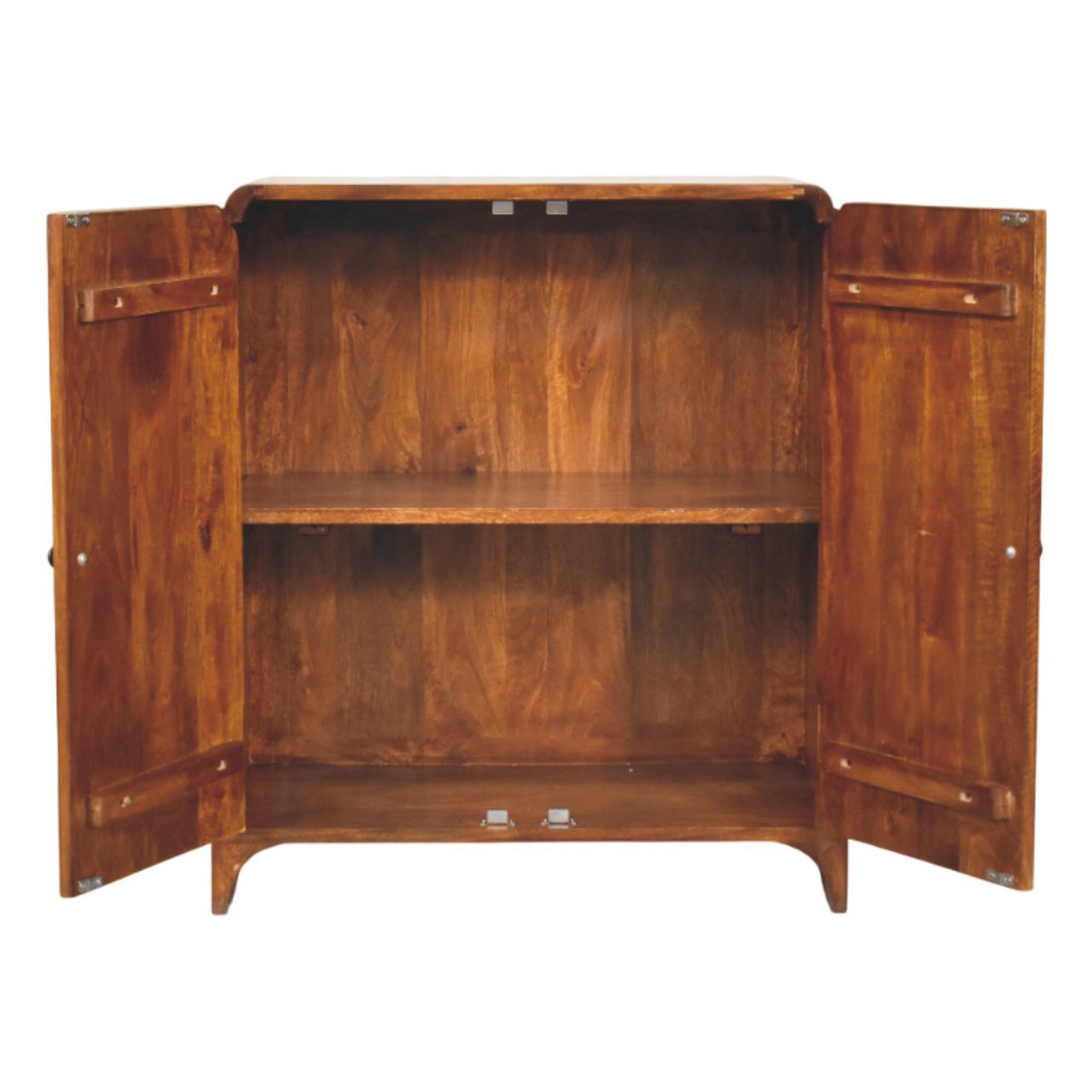 Newton Chestnut Cabinet - Handcrafted Storage with Brass Knobs