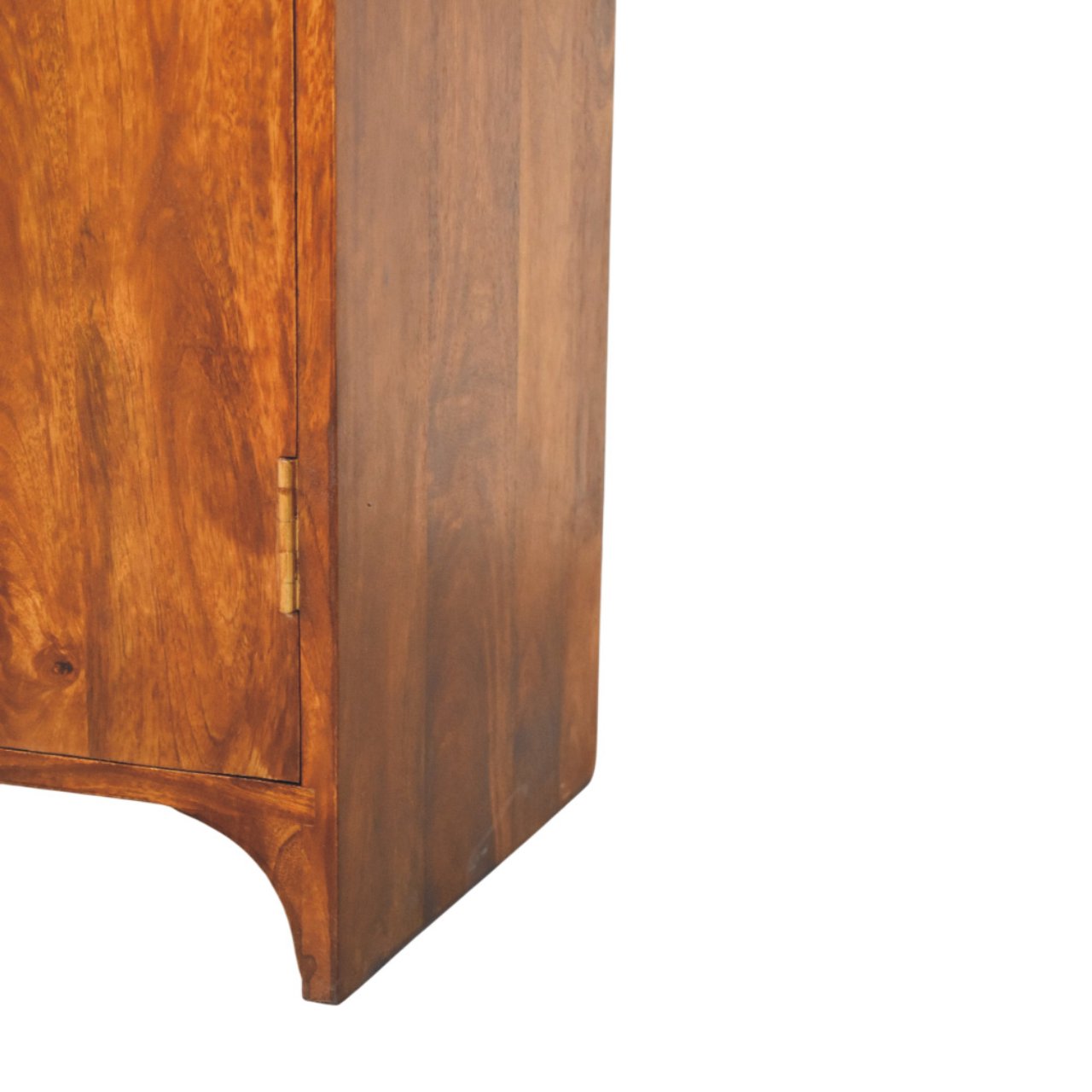Newton Chestnut Cabinet - Handcrafted Storage with Brass Knobs