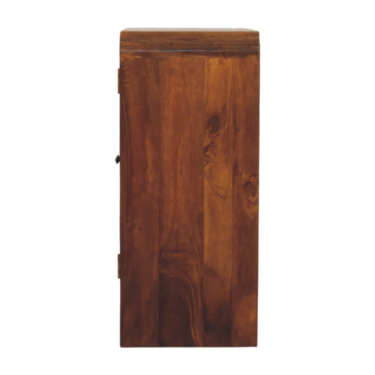 Newton Chestnut Cabinet - Handcrafted Storage with Brass Knobs