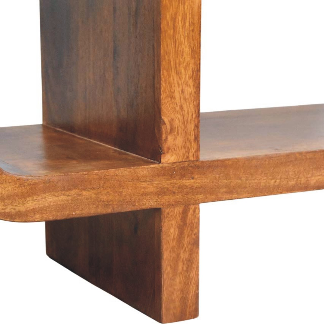 Orion Curved Chestnut Media Unit - Solid Wood TV Stand with Curved Design