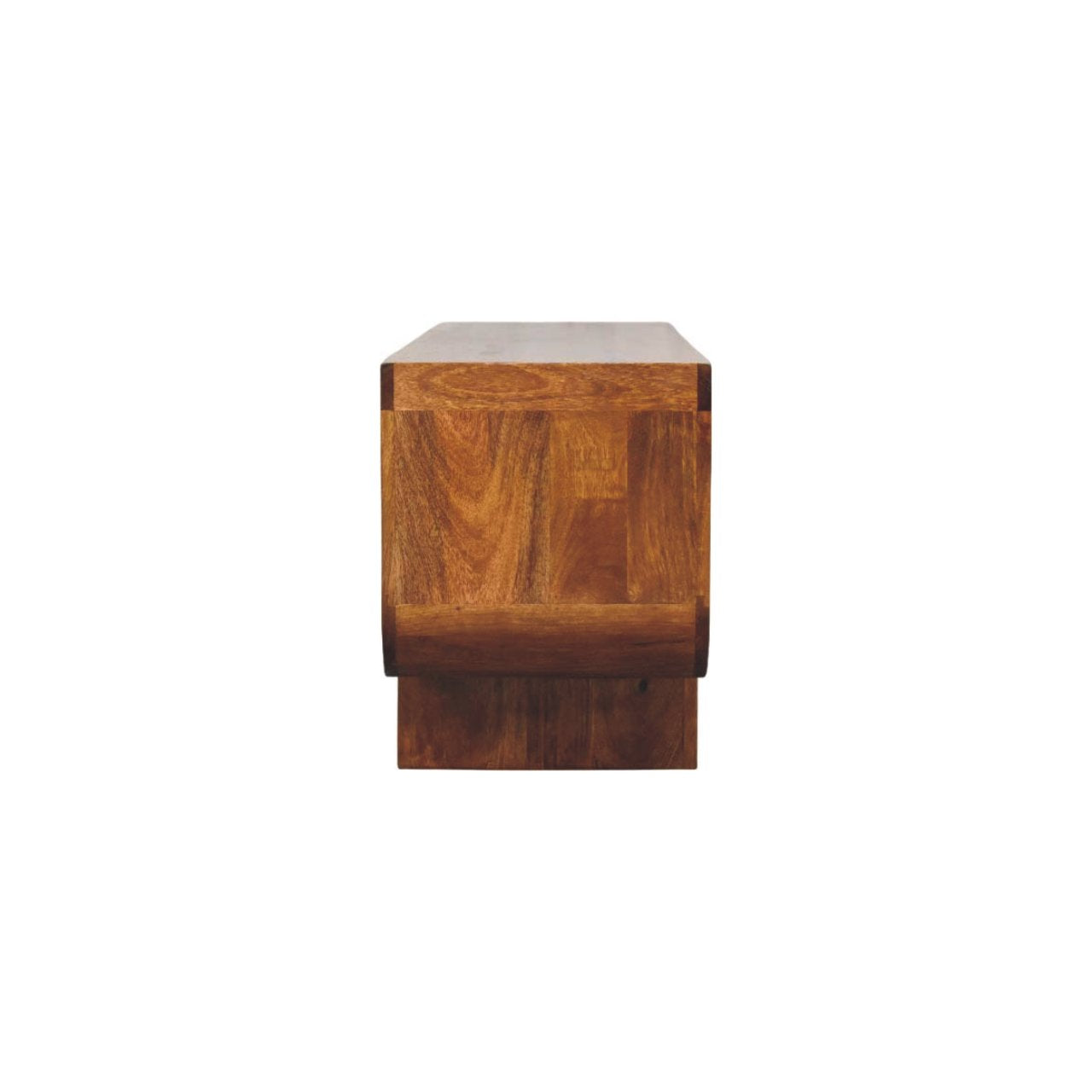 Orion Curved Chestnut Media Unit - Solid Wood TV Stand with Curved Design