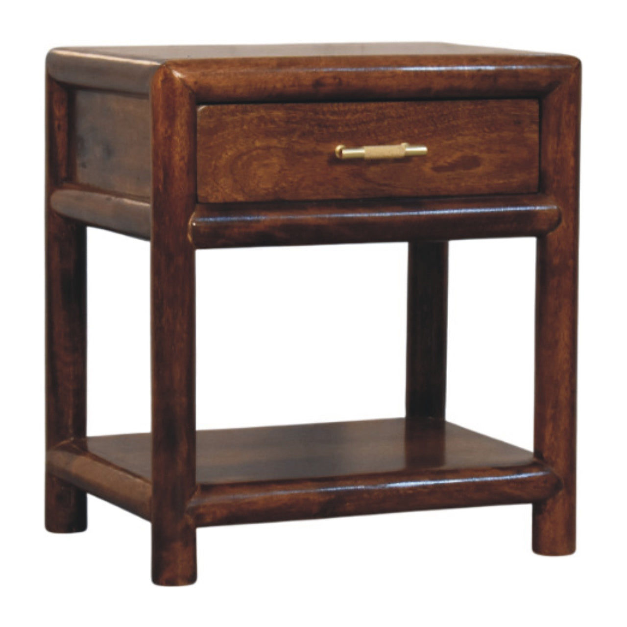 Regency Chestnut Nightstand - Solid Wood Nightstand with Drawer & Shelf
