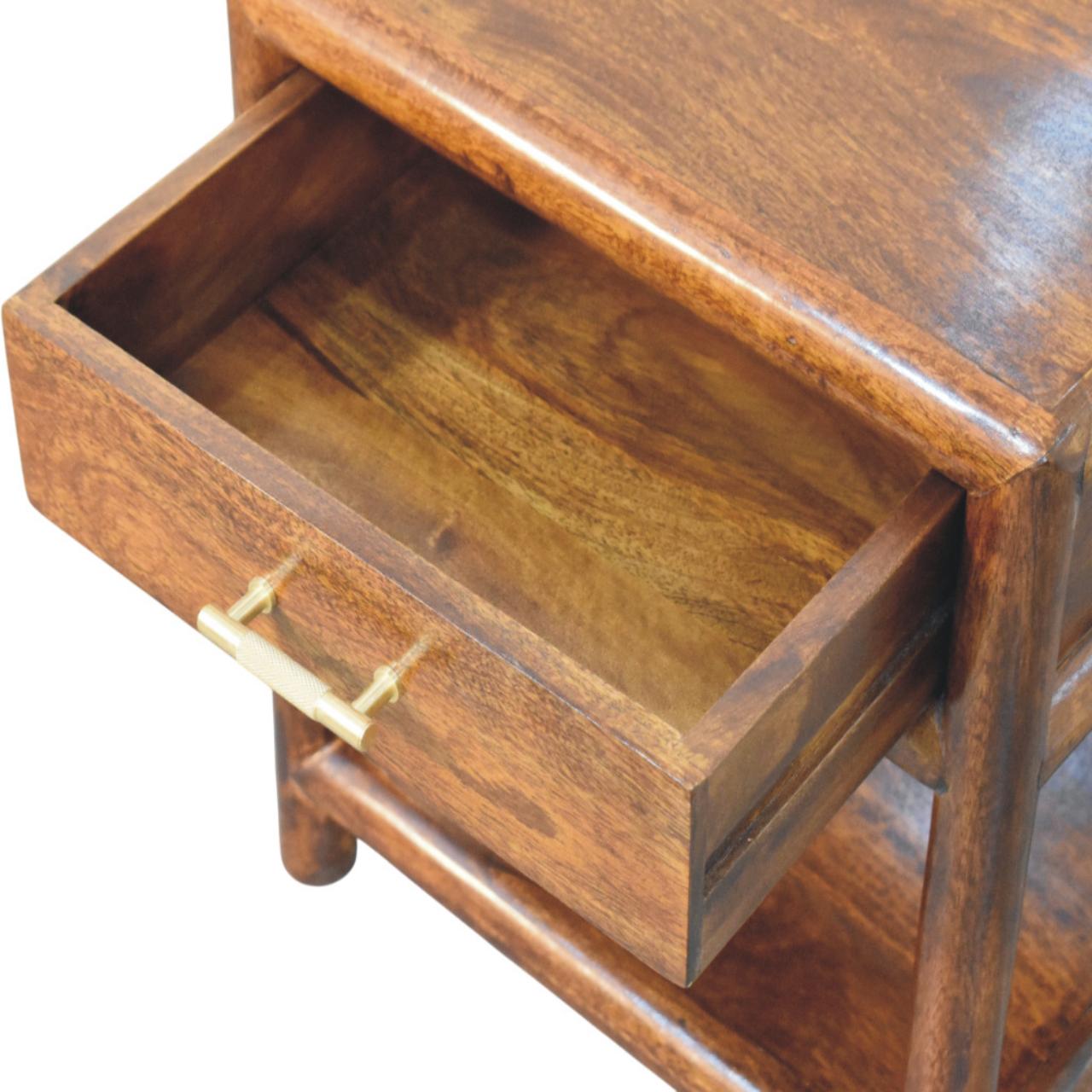 Regency Chestnut Nightstand - Solid Wood Nightstand with Drawer & Shelf