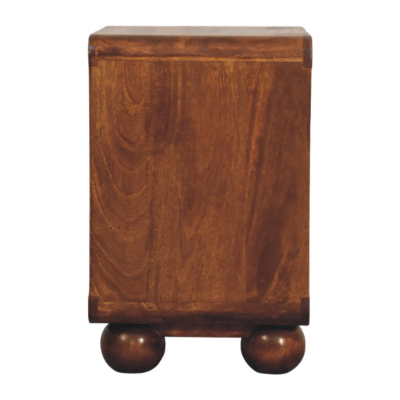 Larissa 2 Drawer Chestnut Nightstand-  Solid Wood Rattan Nightstand with Open Shelf